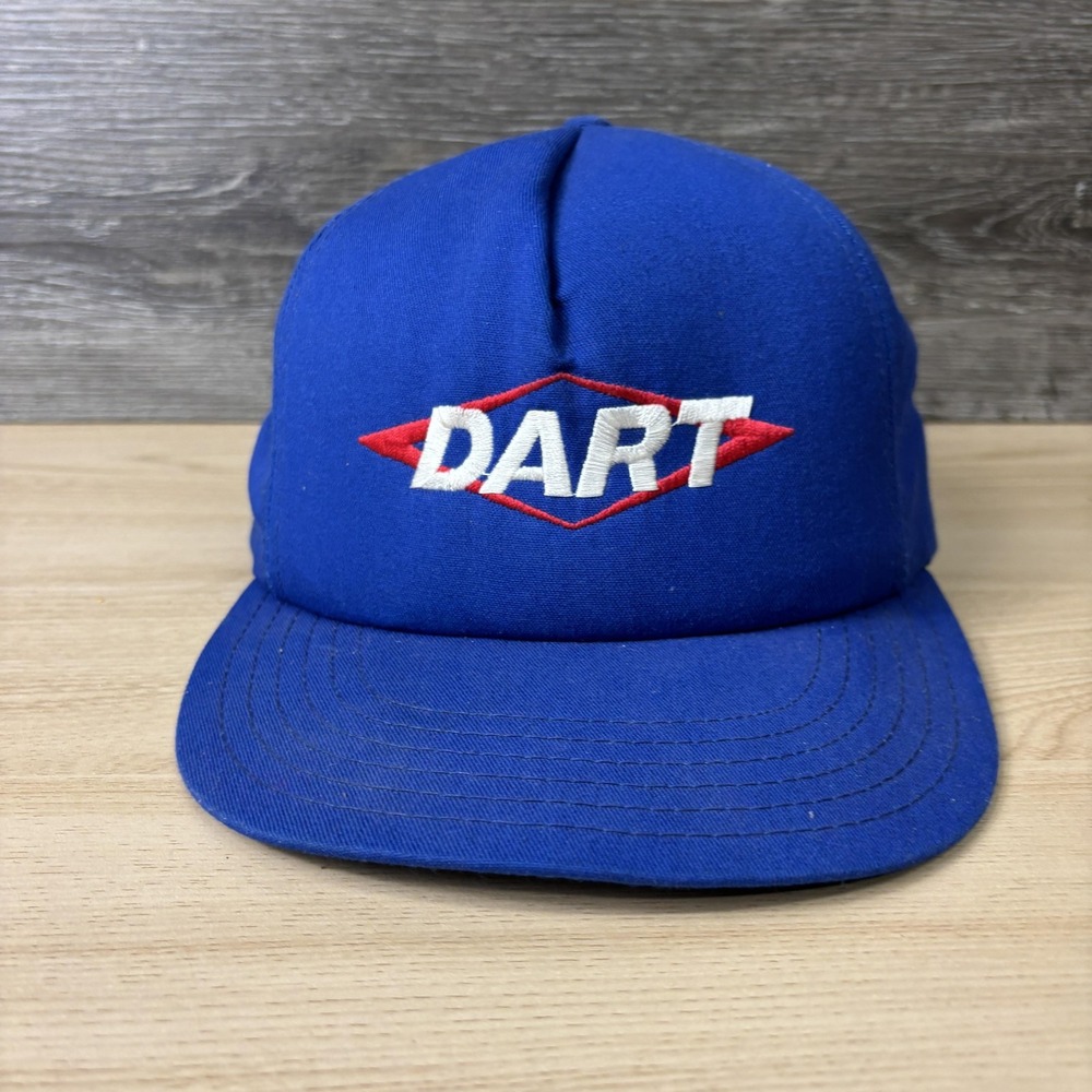 Vintage DART Hat Cap Snap Back Blue Embroidered Advertising USA Mens